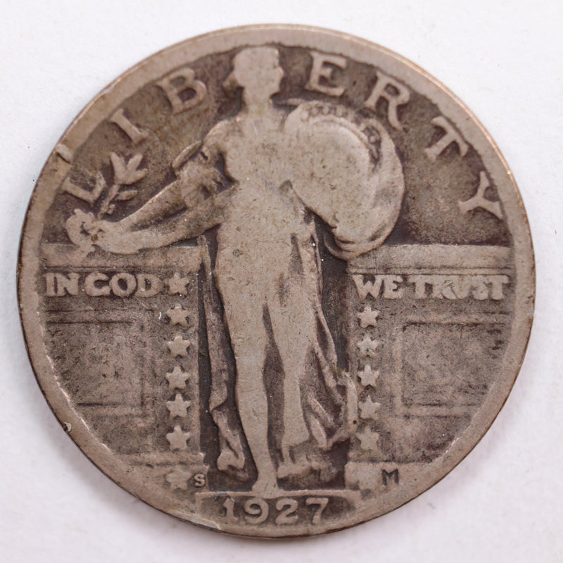 1927-S Standing Liberty Quarter, Very Good Circulated Coin, Store