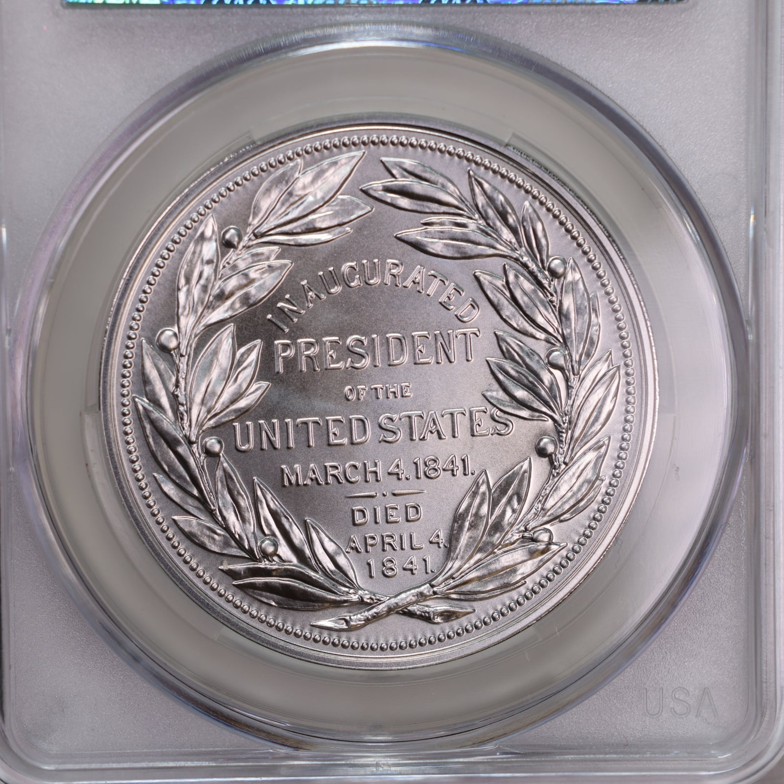 2021 William H. Harrison, "1841", U.S. Mint Silver Medal, CAC MS70, Store GMC124