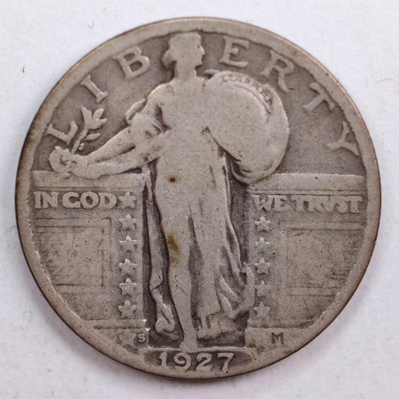 1927-S Standing Liberty Quarter, Very Good Circulated Coin, Store