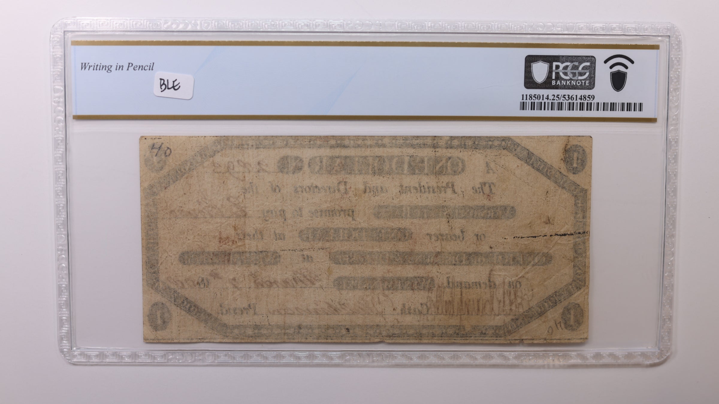 1808 $1, Burlington, Vermont, Obsolete Currency, PCGS VF25, Store #GVT006.