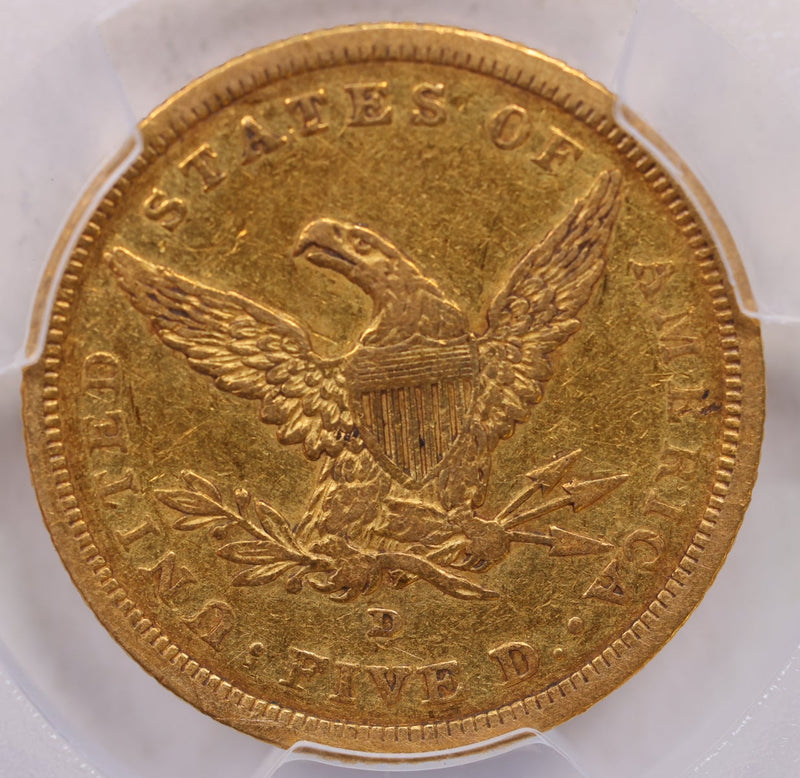 1842-D $5, Gold Half Eagle, Small Date, Circulated Coin, PCGS XF-45, Store Sale