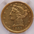 1845-D $5, Gold Half Eagle, Circulated Coin, PCGS XF-40, Store Sale