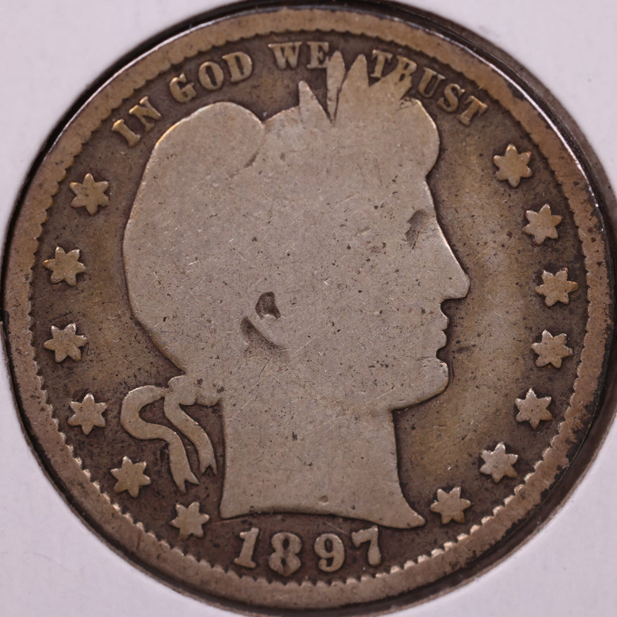 1897 Barber Quarter, Very Good Circulated Coin, Store#QR1814