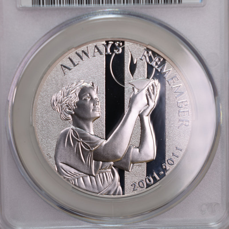 2011-W September 11, "REMEMBER"., U.S. Mint Silver Medal., CAC PF68, Store GMC126
