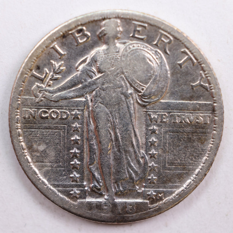 1918 Standing Liberty Quarter, Extra Fine Circulated Coin, details, Store