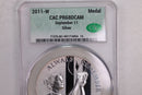2011-W September 11, "REMEMBER"., U.S. Mint Silver Medal., CAC PF68, Store GMC126