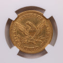 1848 $5, Gold Half Eagle, Nice Eye Appeal, NGC AU-58, CAC, Store Sale