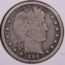 1898 Barber Silver Quarter., Very Good, Circulated Coin., Store