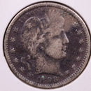 1898 Barber Silver Quarter, Very Good Circulated Coin, Store
