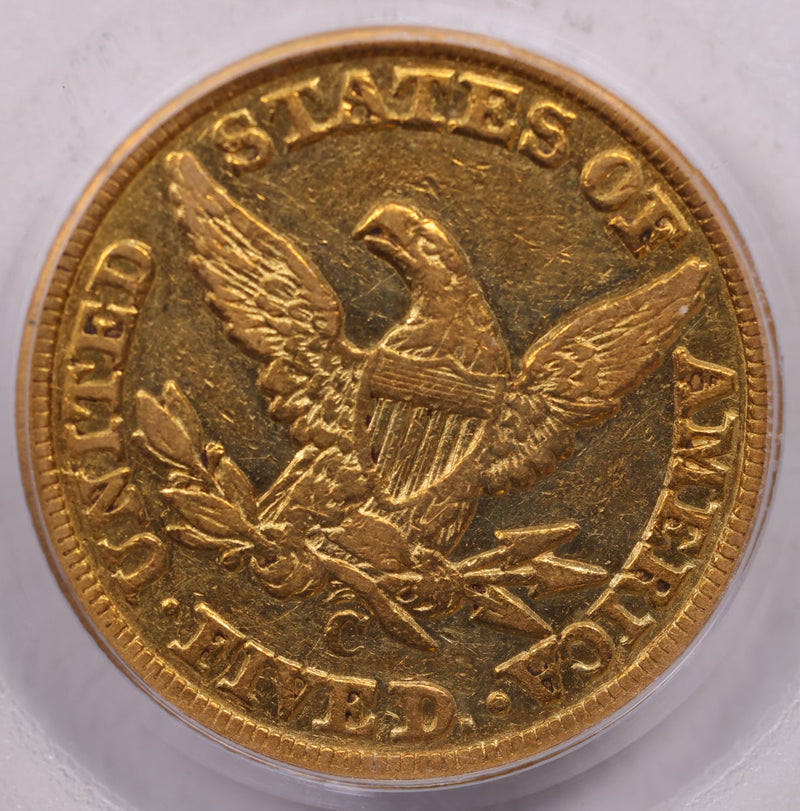 1848-C $5, Gold Half Eagle, Charolette Mint, Circulated, PCGS VF-35, Store Sale