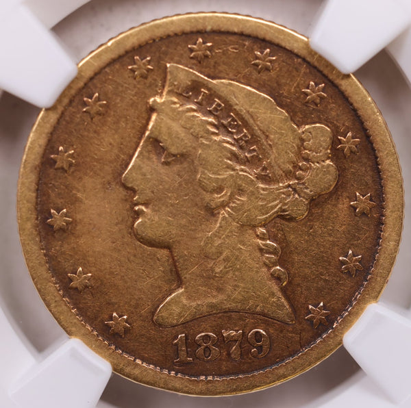 1879-CC $5, Gold Half Eagle, "Carson City", Circulated, NGC VG-8, Store Sale #G0154.