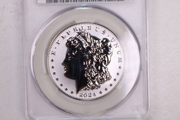 2024-S $1., Morgan Silver Commemorative., 'Reverse Proof', CAC PF69, Store GMC130