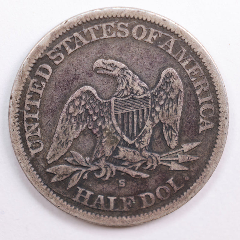 1865-S Seated Liberty Half Dollar, Very Fine+ Circulated Coin, Store