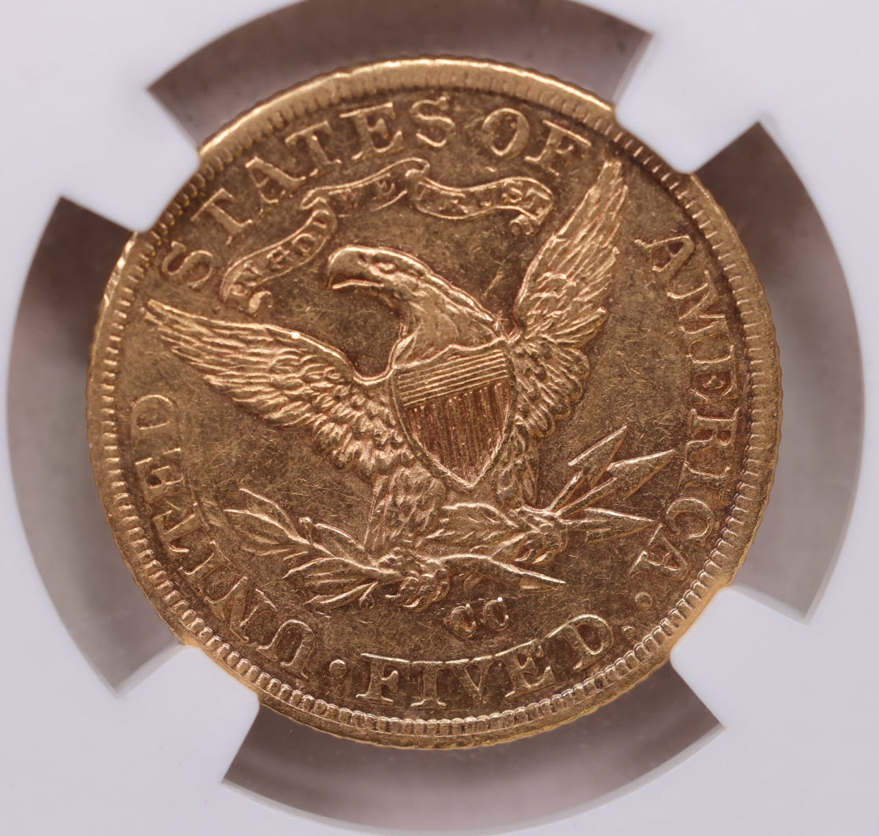 1891-CC $5, Gold Half Eagle, "Carson City", Circulated, NGC AU-55, Store Sale #G0155.