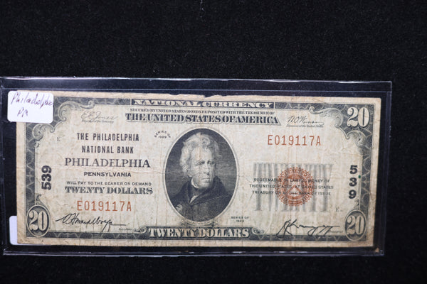 1929 $20 National Currency,  Store Sale 00756