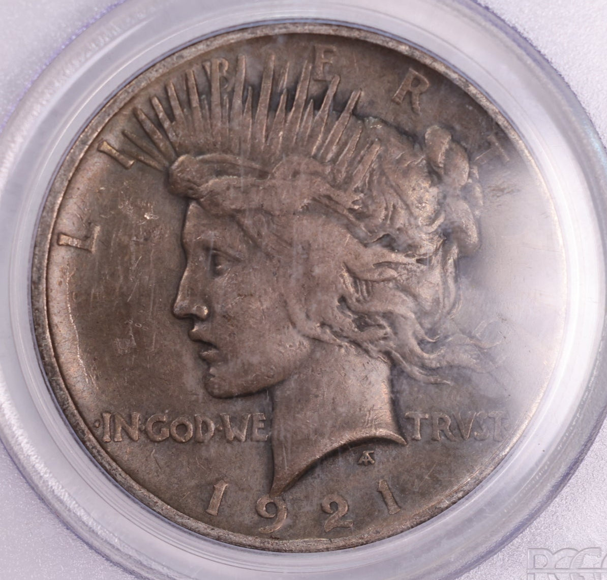 1921 Peace Silver Dollar., 'Key Date'., PCGS Certified, VF-25., Store Sale #GDR024