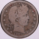 1909 Barber Silver Quarter., Fine, Circulated Coin., Store