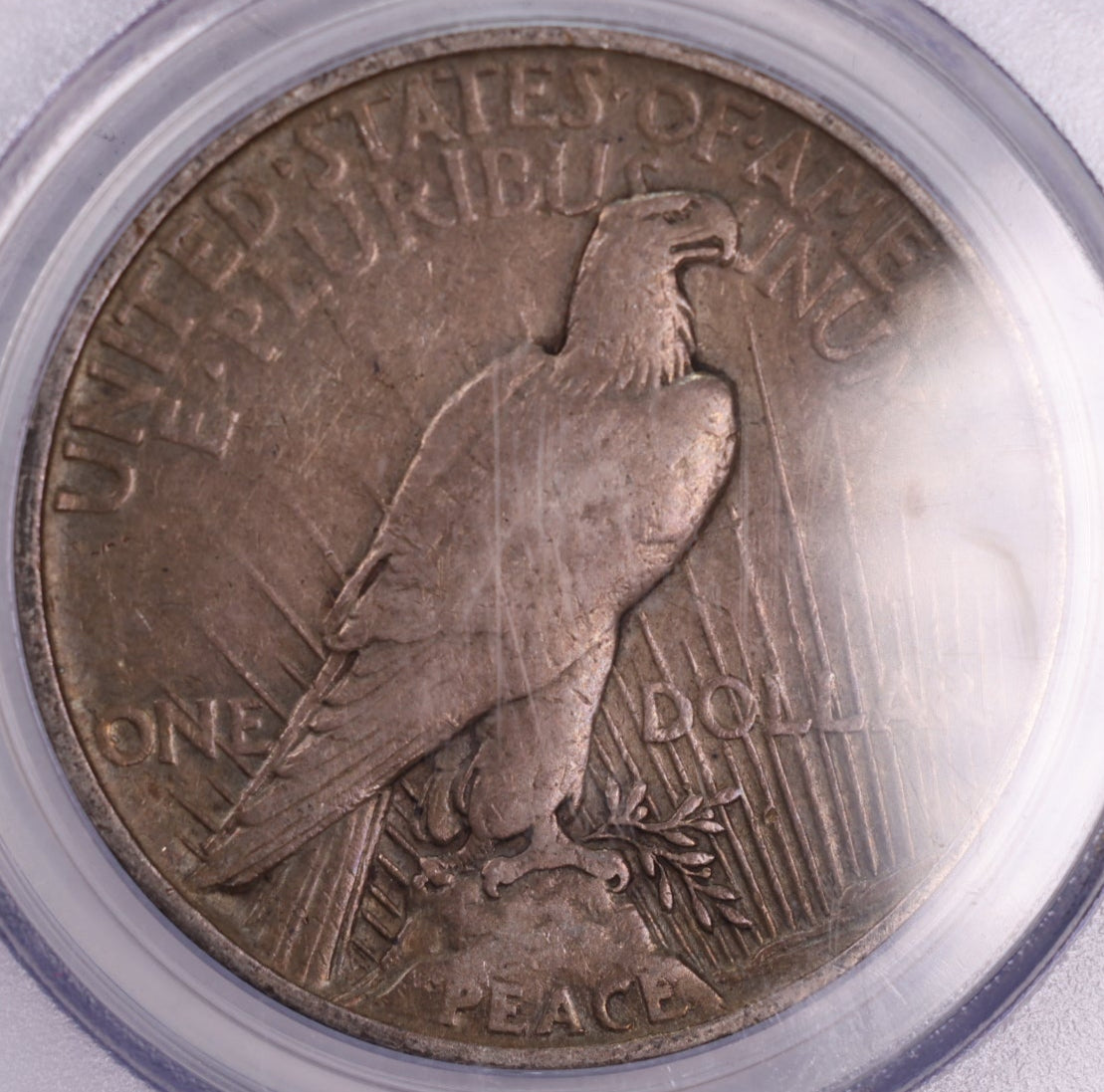 1921 Peace Silver Dollar., 'Key Date'., PCGS Certified, VF-25., Store Sale #GDR024