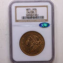 1853 $20, Gold Double Eagle, Circulated, NGC AU-58, CAC, Store Sale