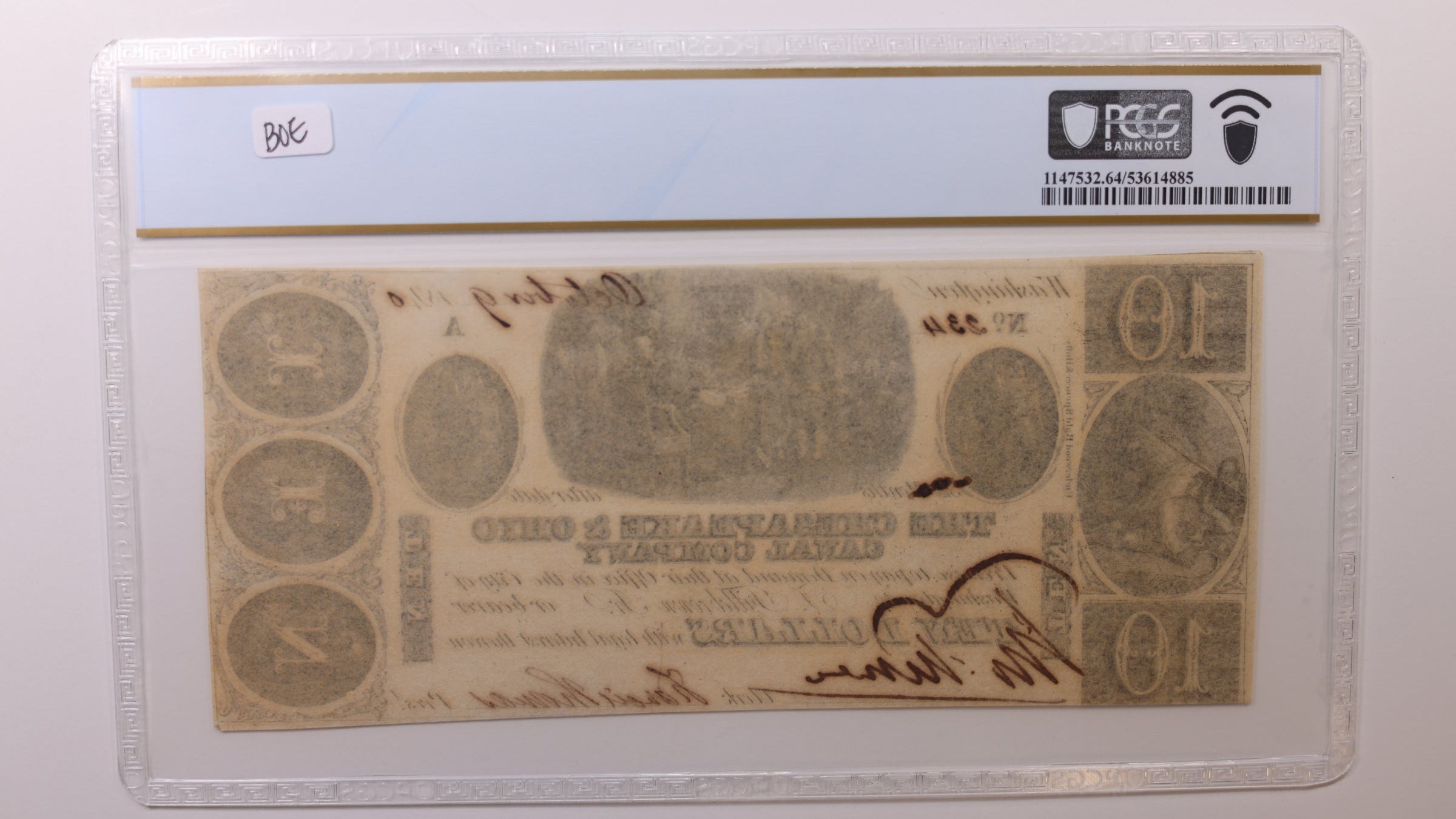 1840 $10, Washington, D.C. Obsolete Currency , PCGS CU64, STORE #GDC082.
