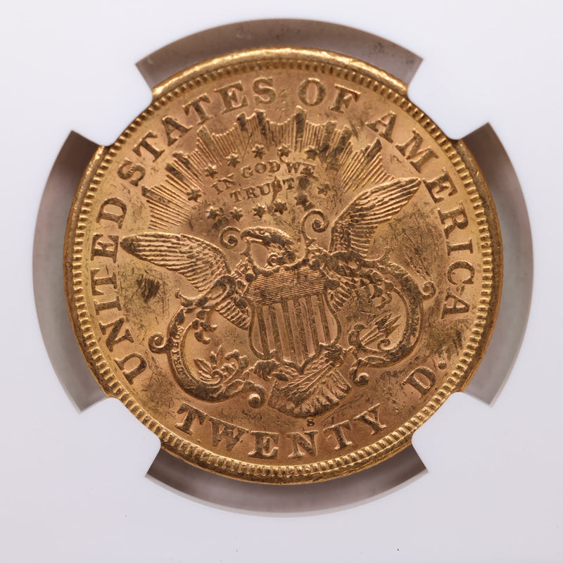 1869-S $20, Gold Double Eagle, Uncirculated, NGC MS-61, CAC, Store Sale