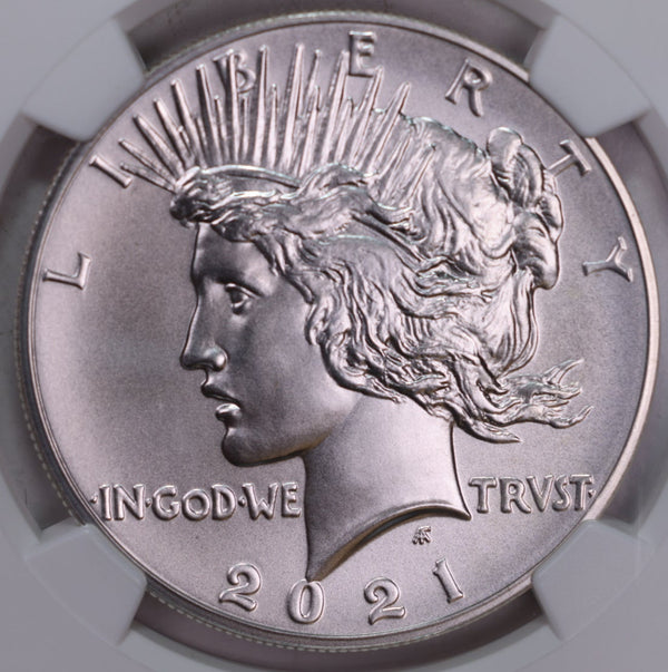 2021 $1 Peace Silver Dollar Commemorative., 'HIGH RELIEF'., NGC MS70., Store GMC132