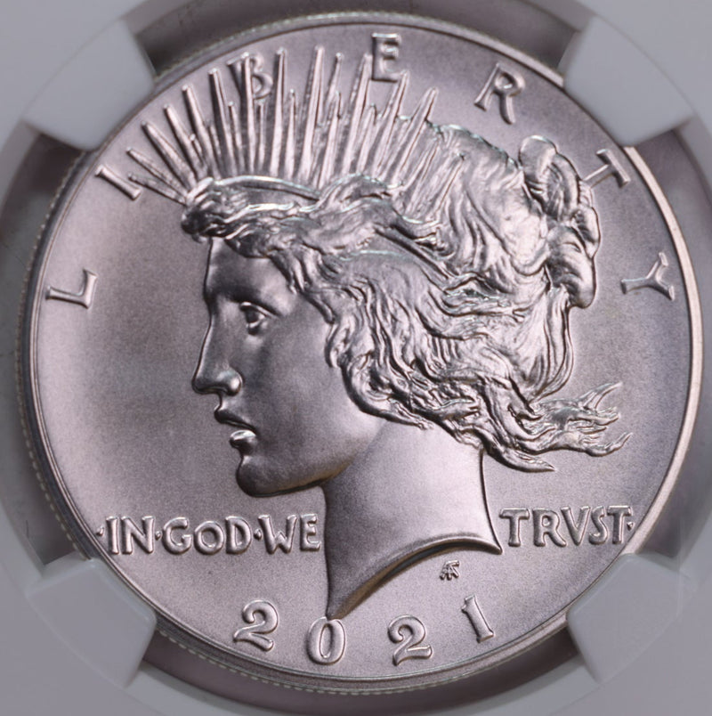 2021 $1 Peace Silver Dollar Commemorative., 'HIGH RELIEF'., NGC MS70., Store GMC132