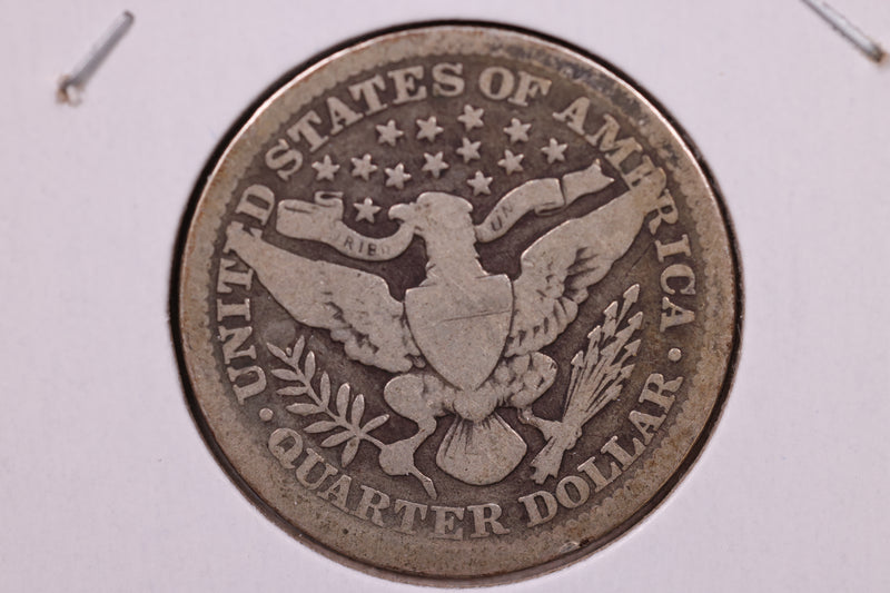 1912 Barber Silver Quarter., Very Good Circulated Coin., Store
