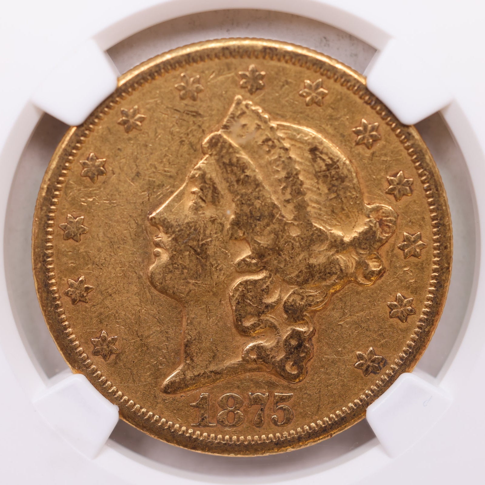 1875-CC $20, Gold Double Eagle, Circulated Coin, NGC VF-35 Store Sale #G0163.
