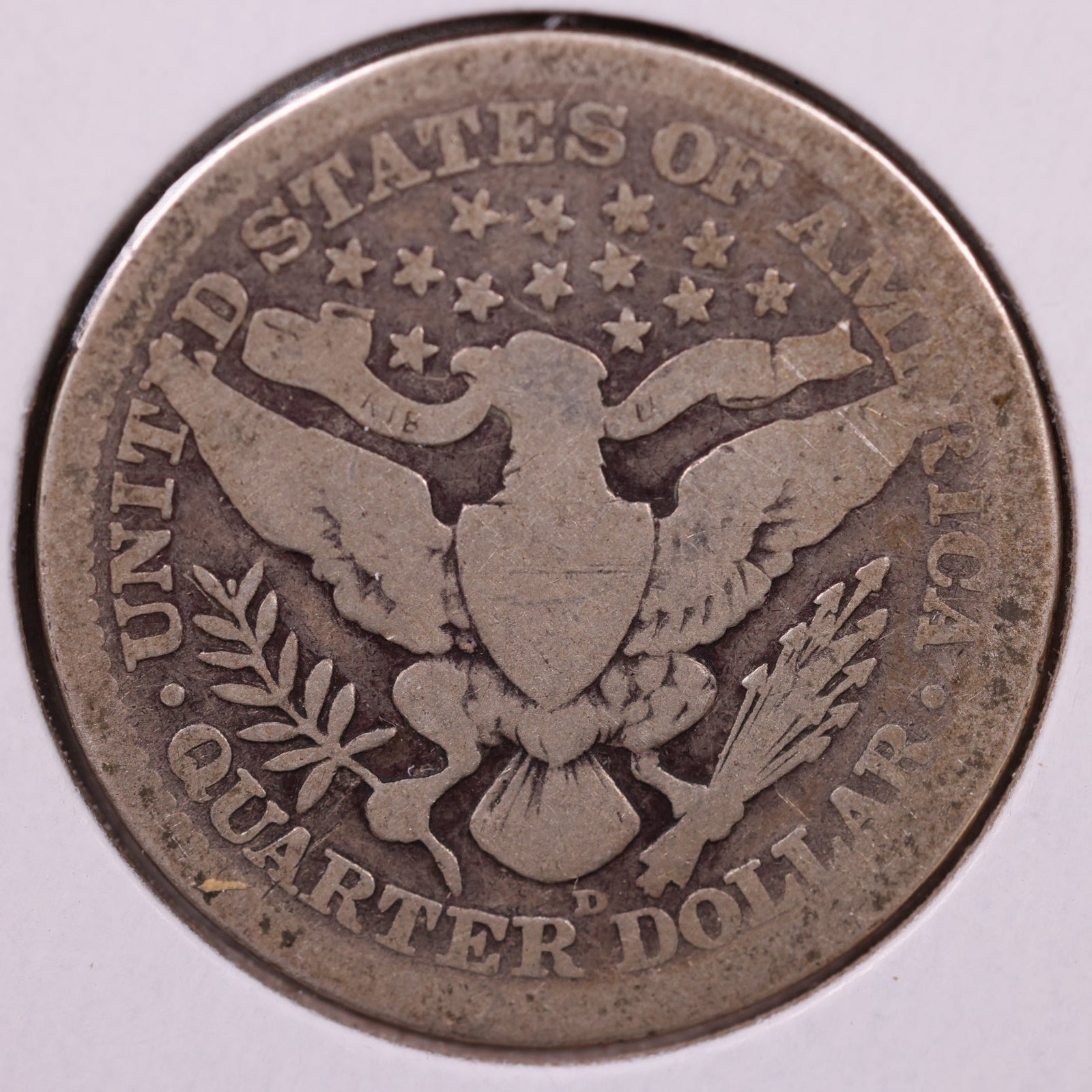 1913-D Barber Silver Quarter, Very Good Circulated Collectible Coin, Store #QR1534