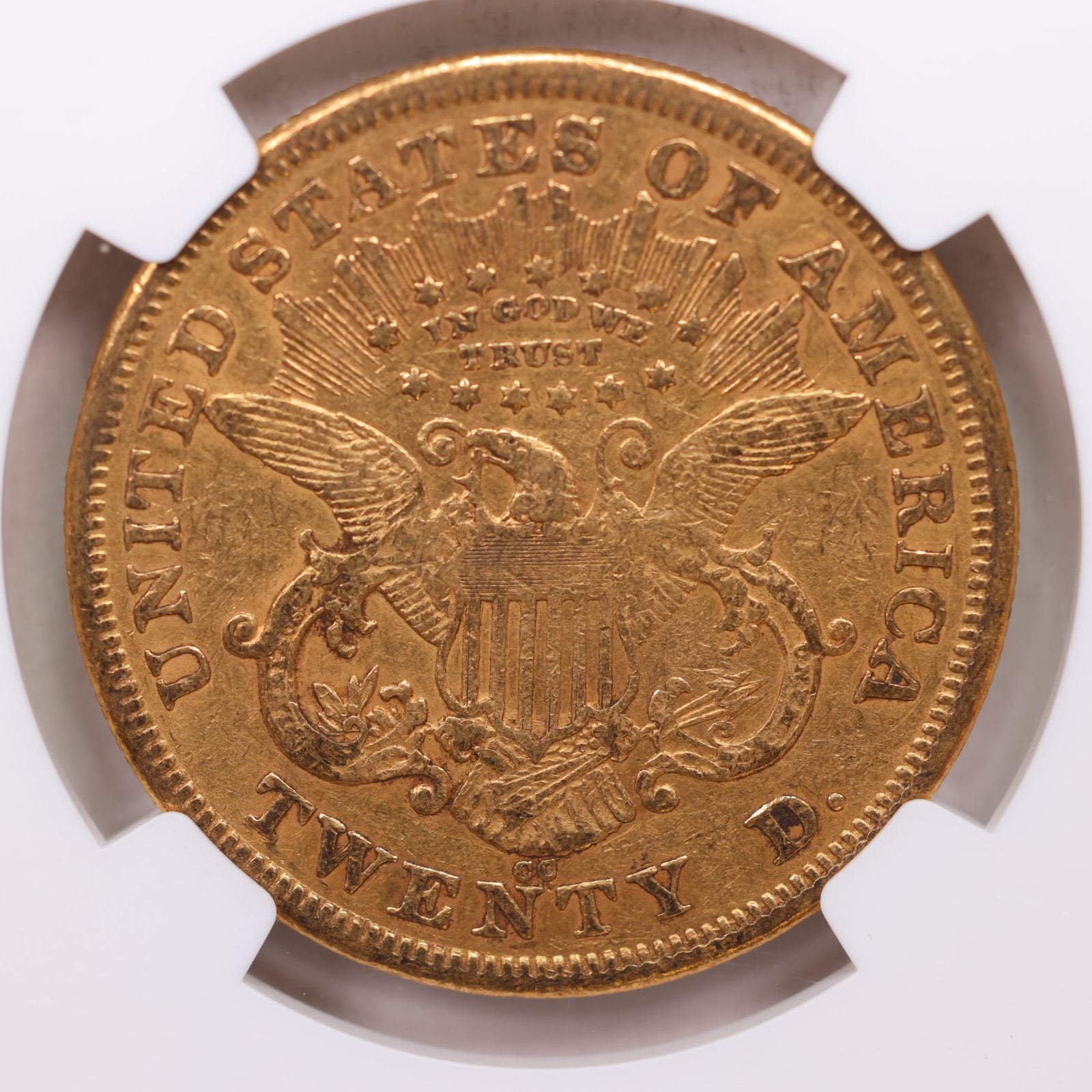 1875-CC $20, Gold Double Eagle, Circulated Coin, NGC VF-35 Store Sale #G0163.
