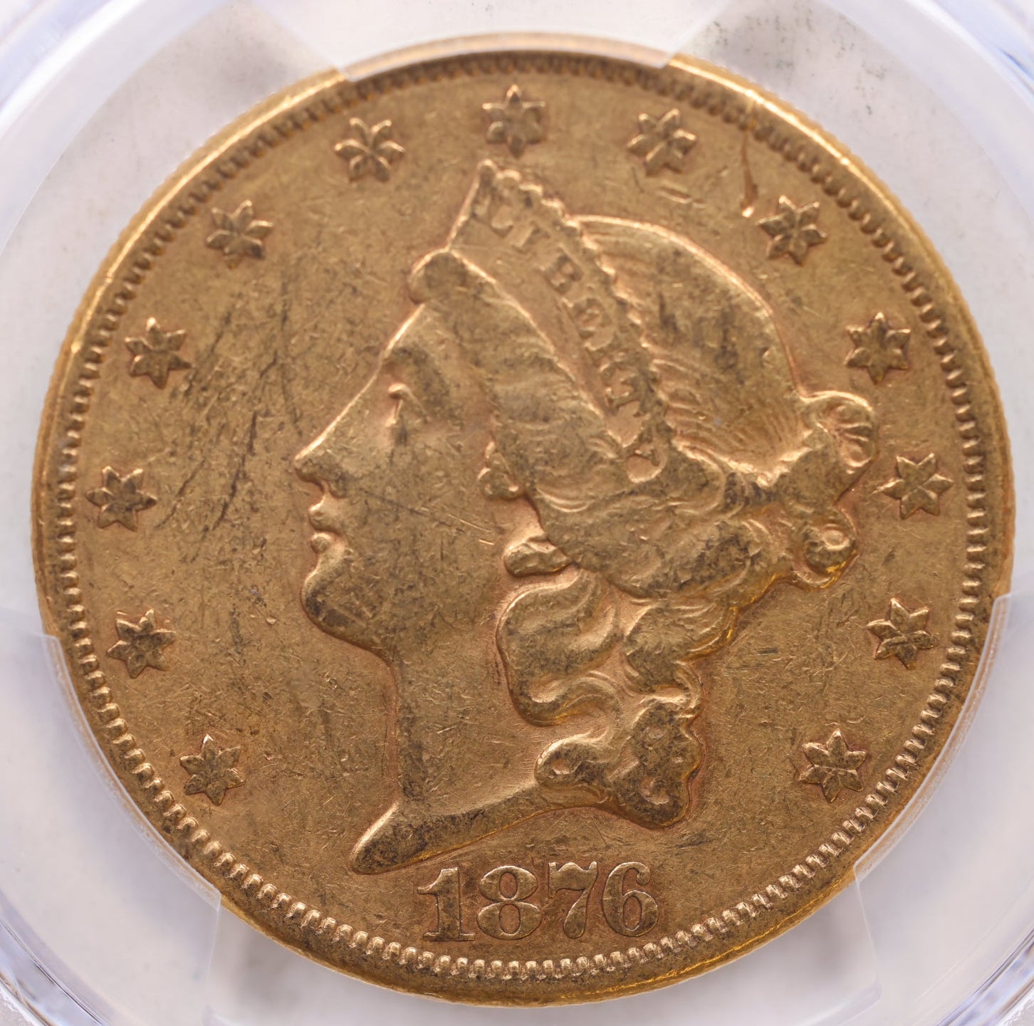 1876-CC $20, Gold Double Eagle, Circulated Coin, XF-45, Store Sale #G0164.