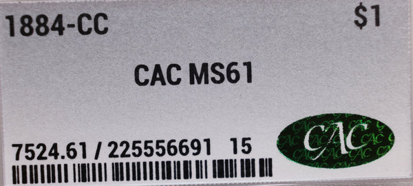 1884-CC Morgan Silver Dollar, CAC MS61, Store #GDR0268