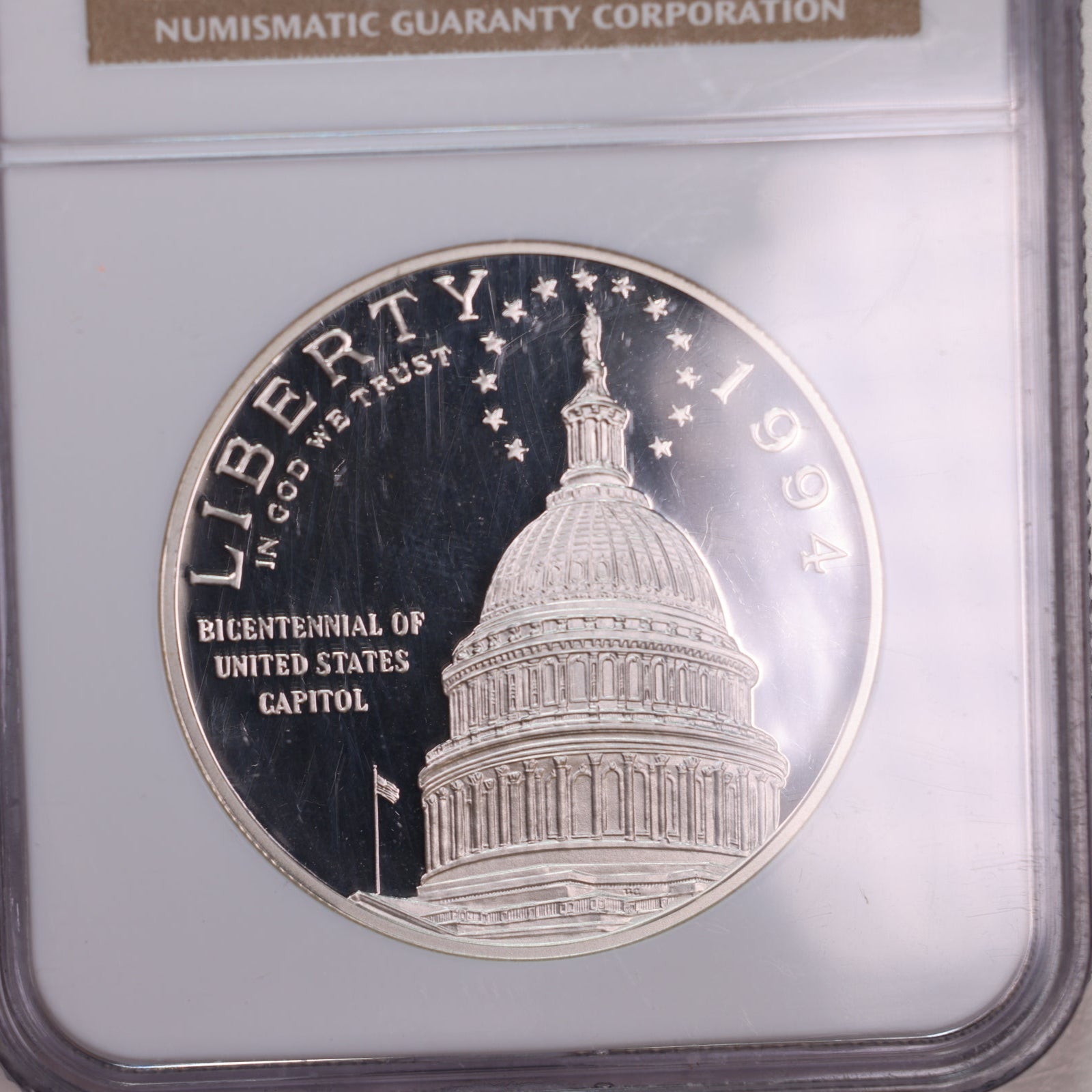 1994-S $1 Capitol Silver Commemorative, NGC PF70, Store #GMC134