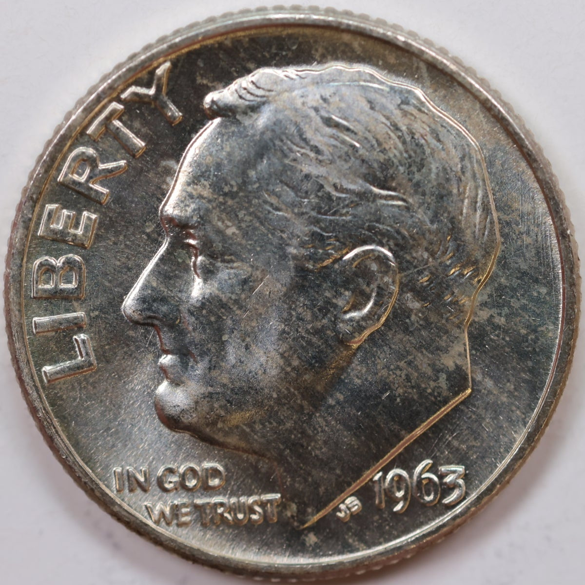 1963-D Roosevelt Silver Dime, Mint State Uncirculated Coin, Store #DE0545