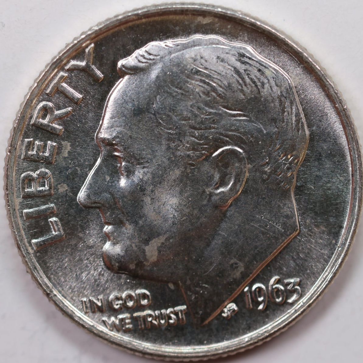 1963 Roosevelt Silver Dime, Mint State Uncirculated Coin, Store #DE0544