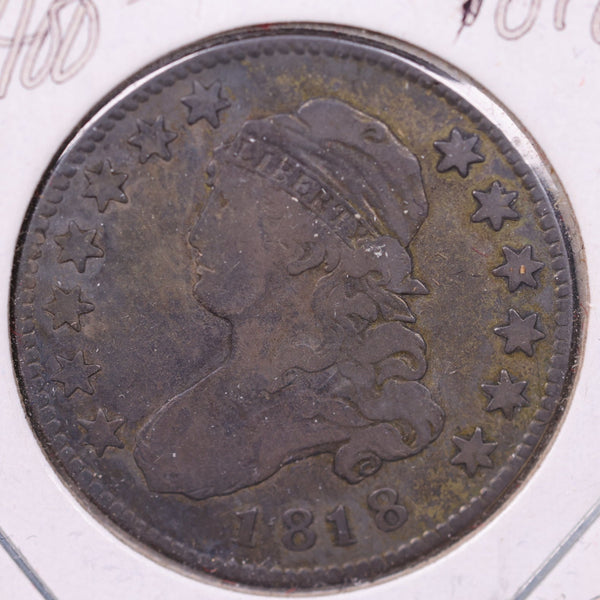 1818 Cap Bust Silver Quarter., Very Fine, Circulated Coin., Store#1047
