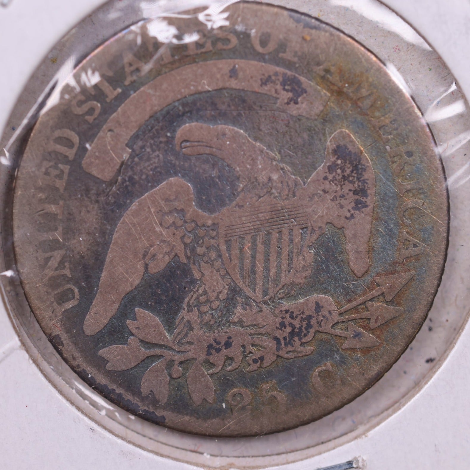 1825 Cap Bust Silver Quarter., Very Good, Circulated Coin., Store#1049