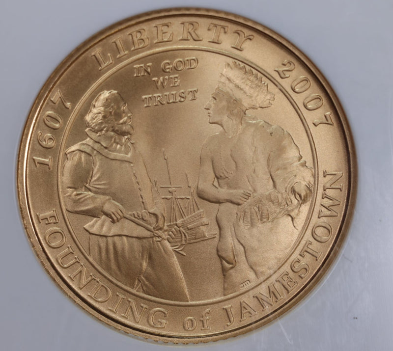 2007-W $5 Gold., JAMESTOWN., Commemorative., NGC MS70., Store