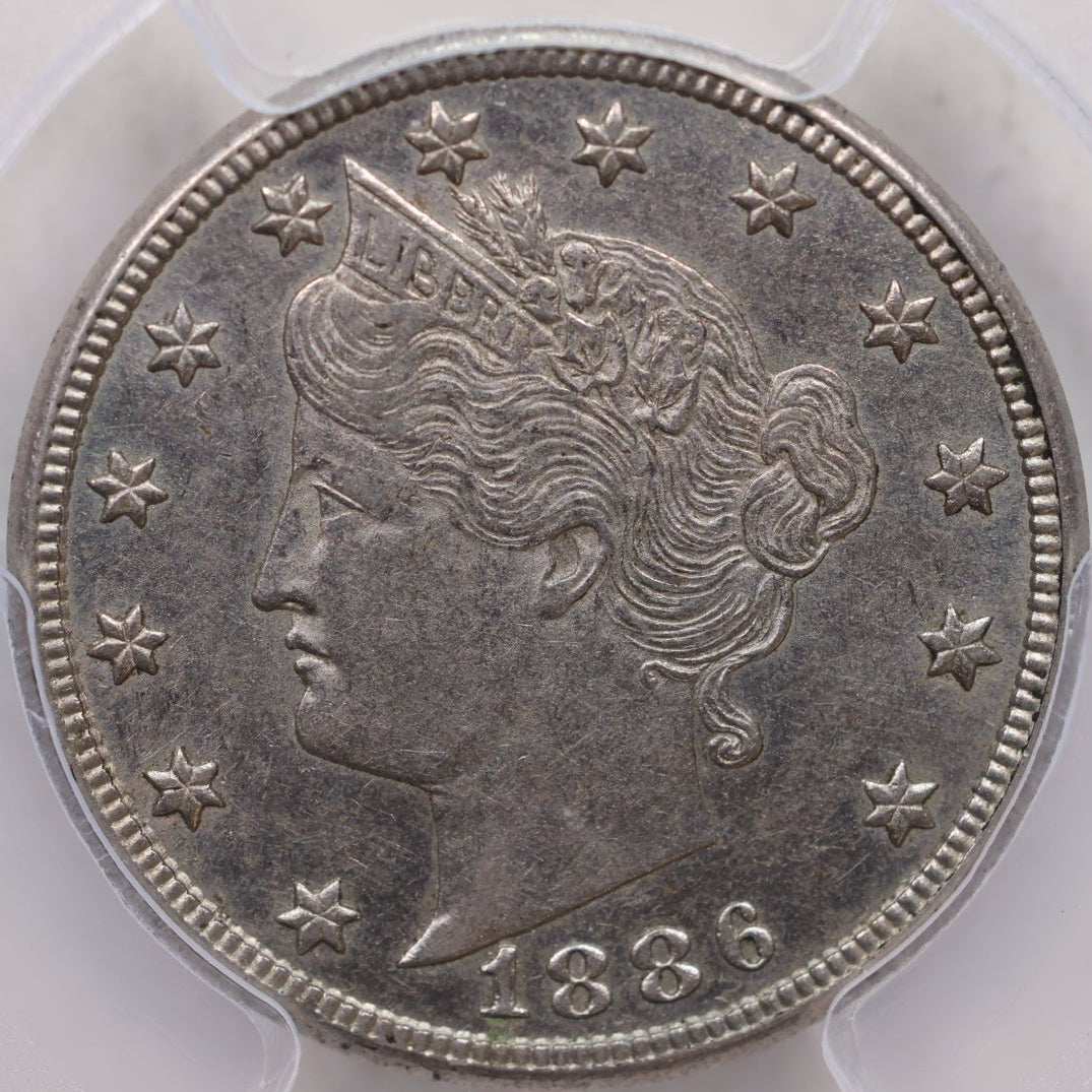 1886 Liberty Nickel, PCGS AU-55 'Green CAC' Circulated Coin, Store #GNL022
