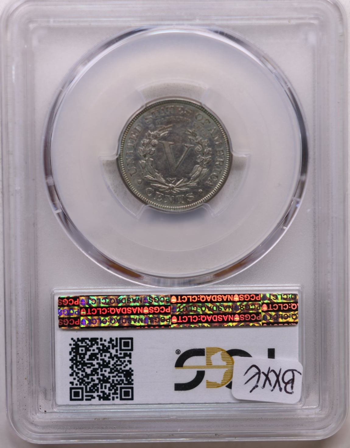1886 Liberty (V) Nickel, PCGS AU-55,  'Green CAC', Collectible Coin. Store #GNL022.