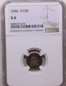 1846 Seated Liberty Half Dime, 'Circulated Coin', NGC G-6, Store Sale
