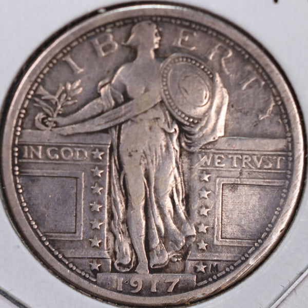 1917 Standing Liberty Quarter, T-1, Extra Fine+ Circulated Coin, Store #QR0006
