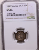 1856 Seated Liberty Silver Dime, NGC MS-66, 'SMALL DATE', Store Sale