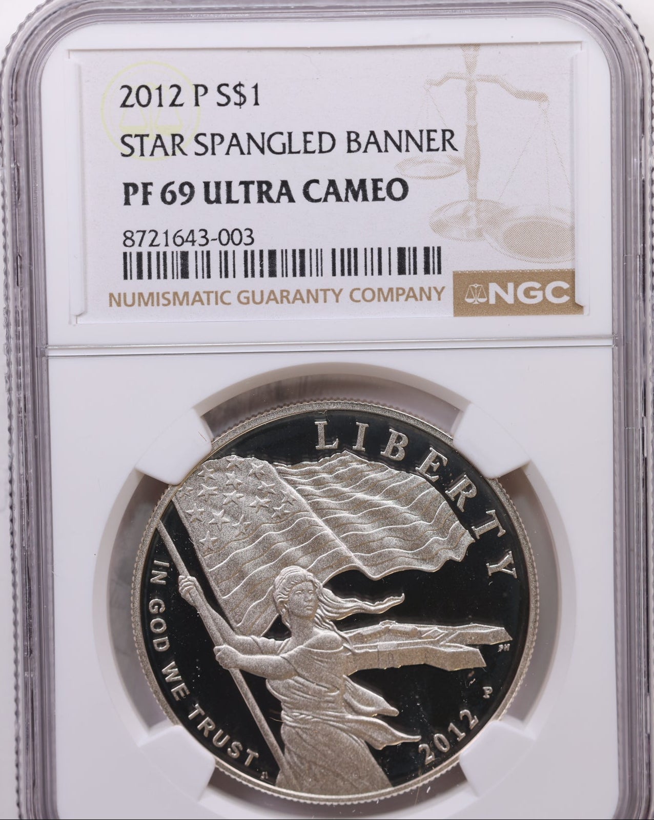 2012 P $1 Star Spangled Banner, NGC PF 69 Ultra Cameo, Store #GMC303