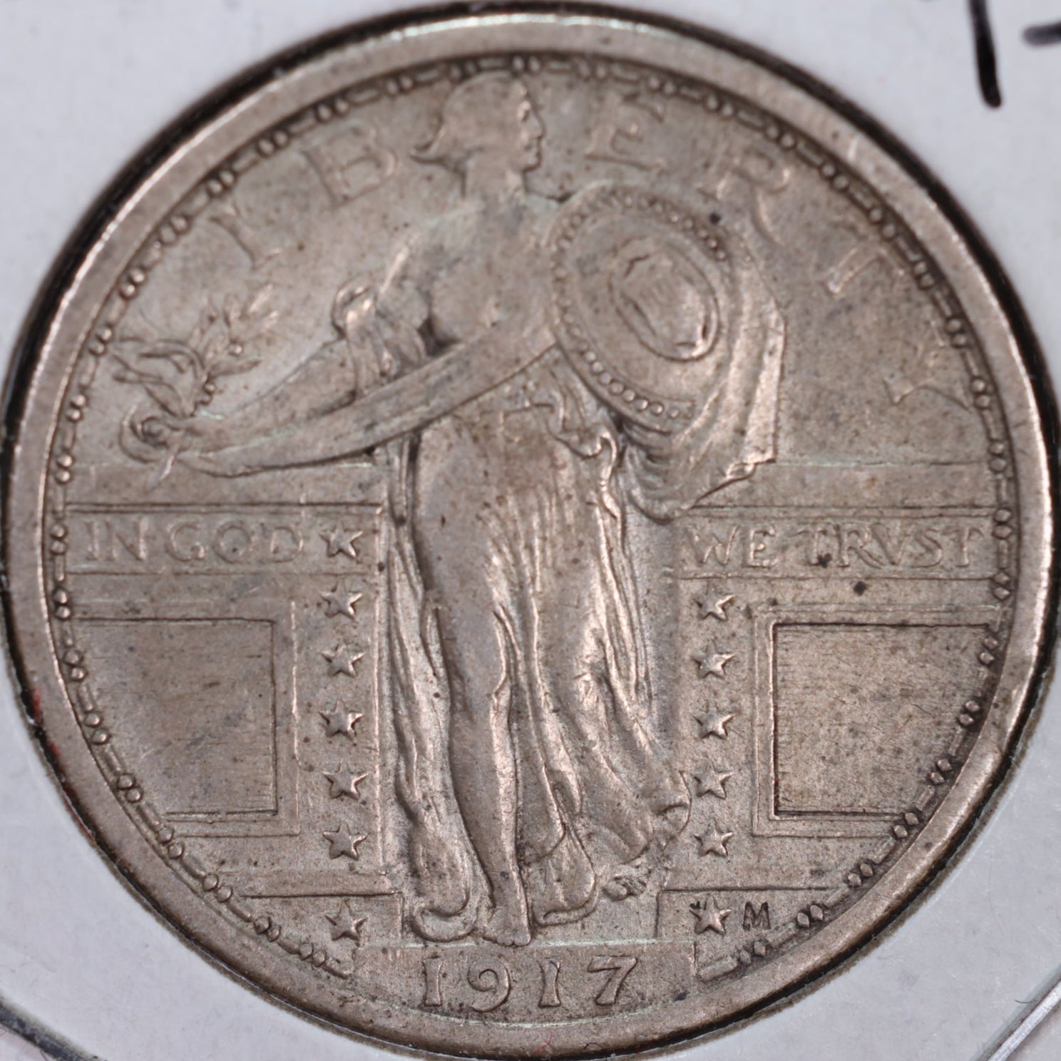1917 Standing Liberty Silver Quarter, T-1, Extra Fine Circulated Coin, Store #QR0008