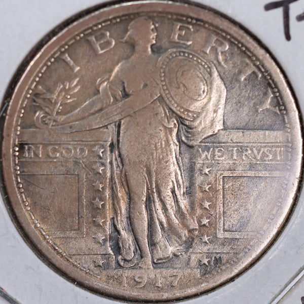 1917 Standing Liberty Quarter, T-1, Very Fine Circulated Coin, Store #QR0009