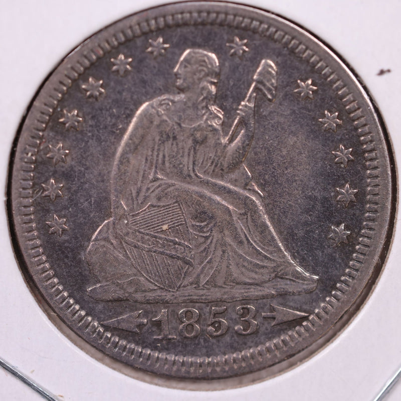 1853 Seated Liberty Quarter., Mint State., Store