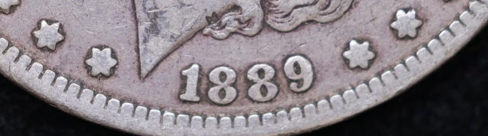 1889-CC Morgan Silver Dollar, Very Fine Circulated Coin, Store #DR0331