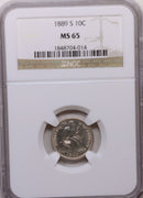 1889-S Seated Liberty Silver Dime, NGC MS-65, Uncirculated, Store